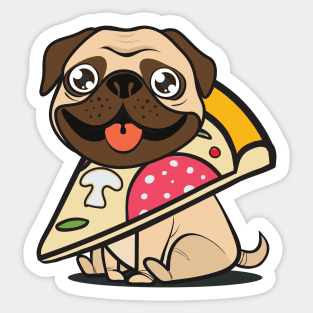 Pug Pizza!! Sticker